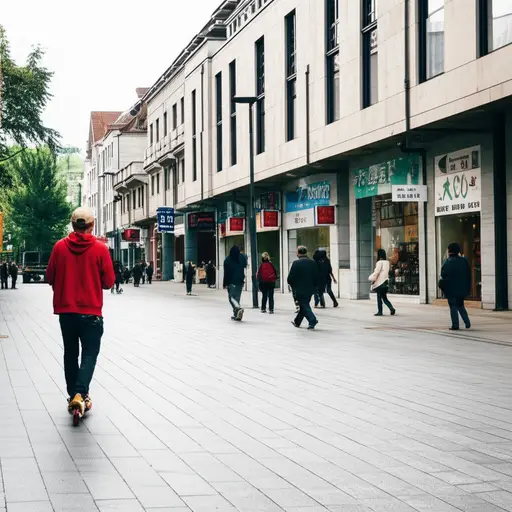 骑滑板车去商店很快。