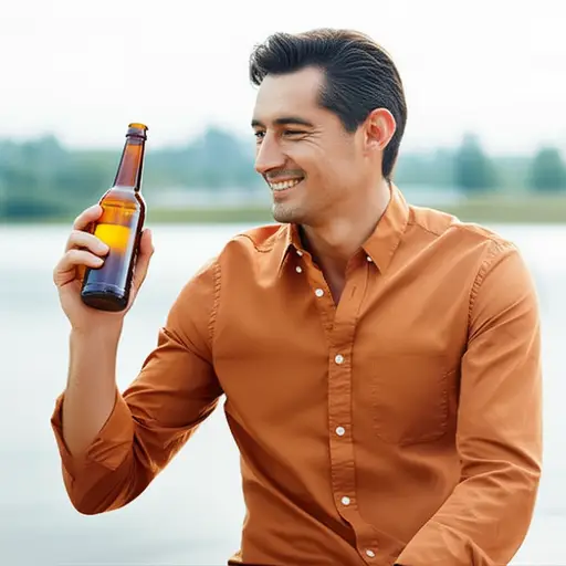 他买了一瓶啤酒。