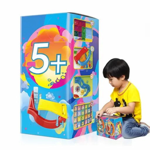 标记'5+'的玩具适合五岁及以上的儿童。