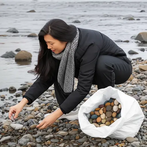 她有一个不寻常的爱好——收集石头。