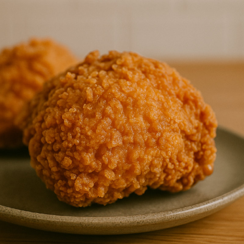 炸鸡块外皮很脆。