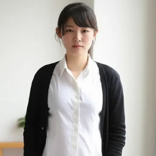 她一动不动地站着，没发出一点声响。