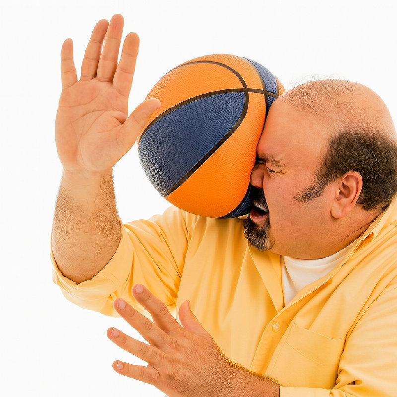 他感觉到球打中他的鼻梁处有一阵剧痛。