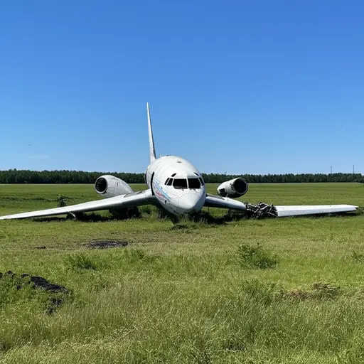飞机起飞后不久就坠毁在了一片田野里。