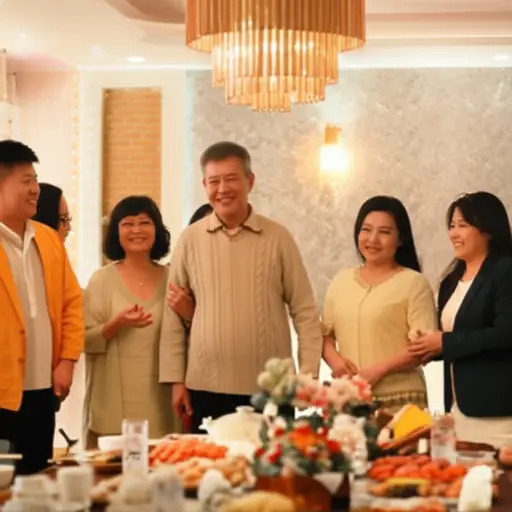 他经常带妻子一起参加家庭聚会。