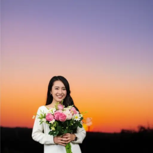 她现在正处于热恋中。