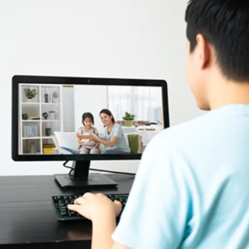 我可以通过我的网络摄像头看到世界另一端的家人。