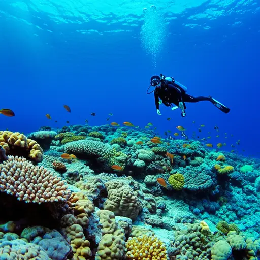 我喜欢去可以潜水的海洋度假。