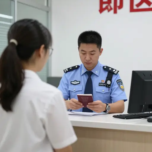 一名海关官员检查了我的护照。
