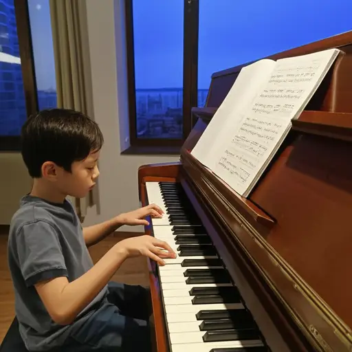 他反复练习钢琴，直到弹对为止。