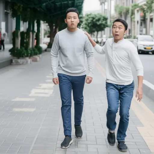 我正在走路，有人不小心推了我。