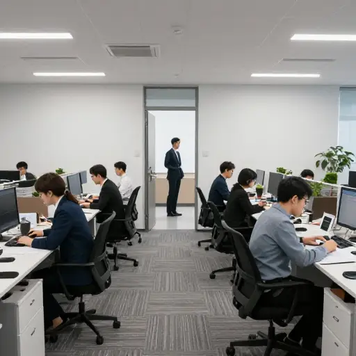 当经理不在时，员工们被放任自便去完成项目。
