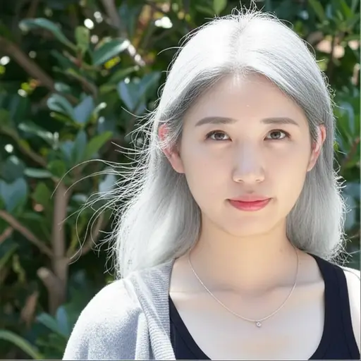 她年轻时头发就变灰白了。