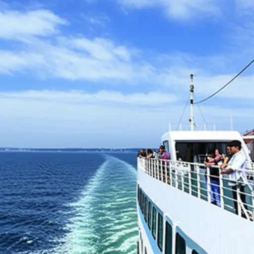 我们乘渡轮去了法国。