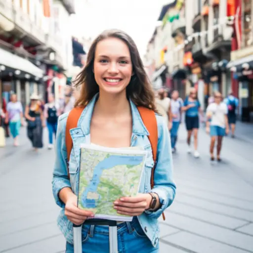 她第一次来到这个陌生的城市，感到既紧张又兴奋。