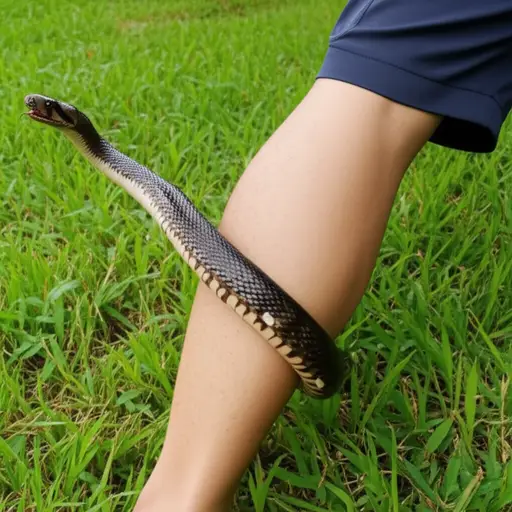 一条蛇咬了我的腿，但没关系。