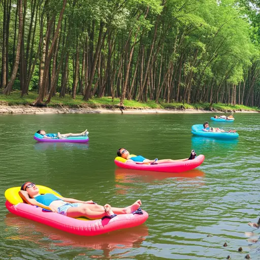 我们花了一个慵懒的下午沿着河流向下漂浮。