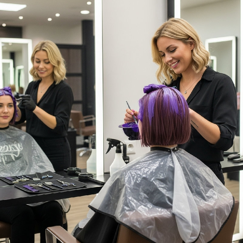 她决定把头发染成紫色来迎接夏天。