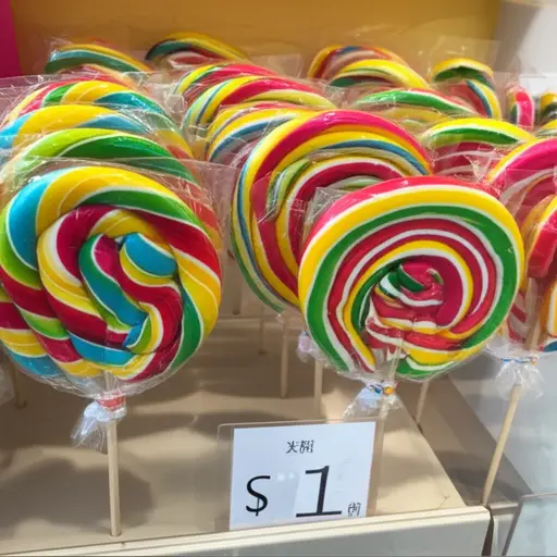 这些棒棒糖每根一美元。