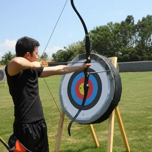 他打中了靶子的中心。