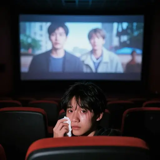 昨晚看那部电影时，我简直哭成了泪人。