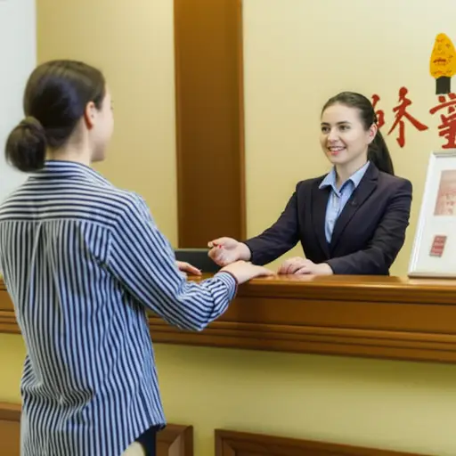 你到达时请在接待处办理入住手续。