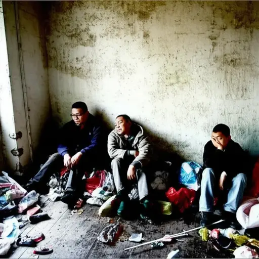 我们被困在一个肮脏不堪的房间里好几个小时。