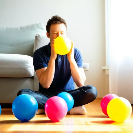 我花了整个上午为派对吹气球。