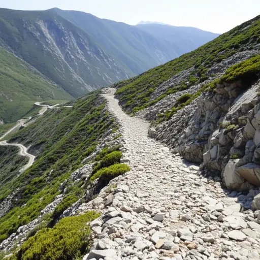 这条路很陡，所以小心别摔倒。