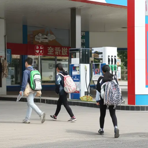 我们经常在去学校的路上经过那个加油站。