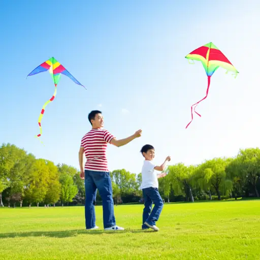 我周末想和爸爸一起去放风筝。