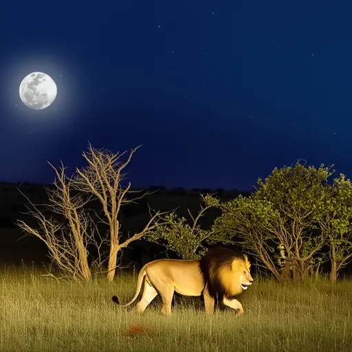 狮子在夜间狩猎以保持凉爽。
