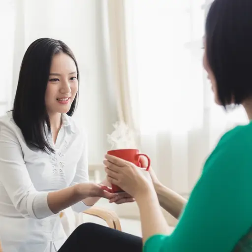 我被她体贴的举动打动了。