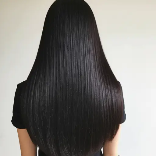 她的头发长得真长！