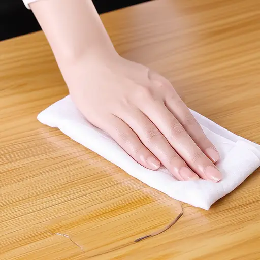 她用一块干净的布擦拭了溢出的液体。