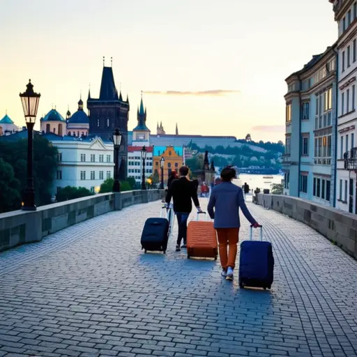 那天晚些时候我们到达了布拉格。