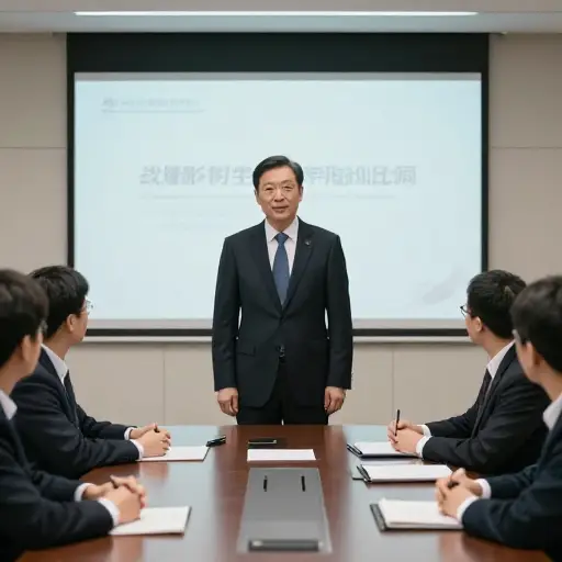 这位高级职员在会议上宣布了公司的新政策。