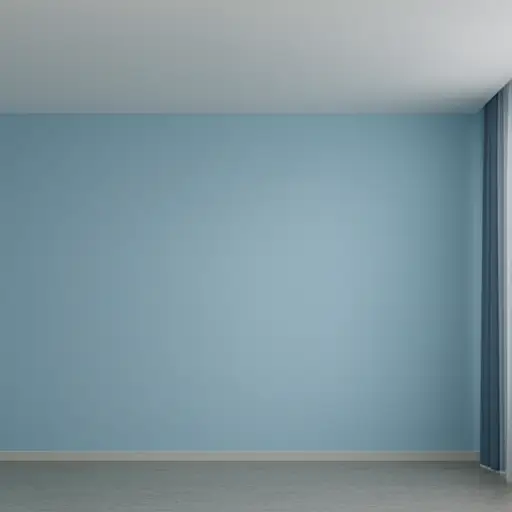 我房间的墙是浅蓝色的。