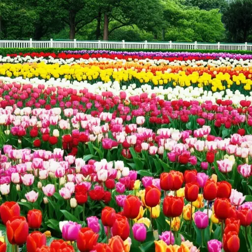 花园里到处都是花。