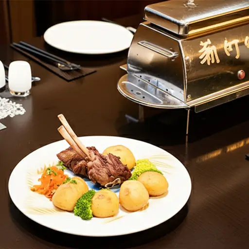 我们吃了用特殊烤箱和土豆一起烤的小羊羔肉。