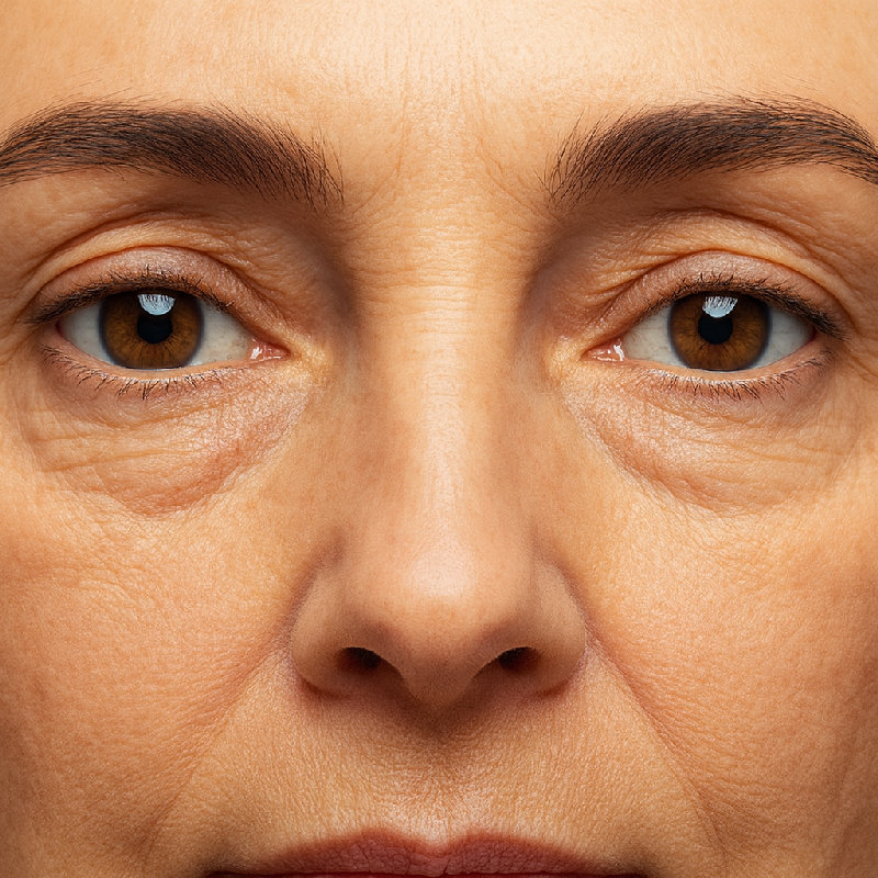 随着年龄增长她的眼袋越来越明显了