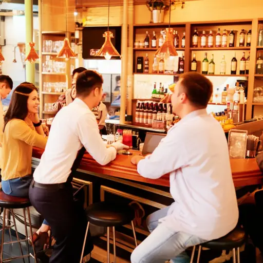 酒吧招待迅速为所有顾客上了饮料。