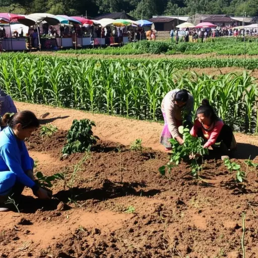 村民们种植咖啡和玉米在市场上出售。