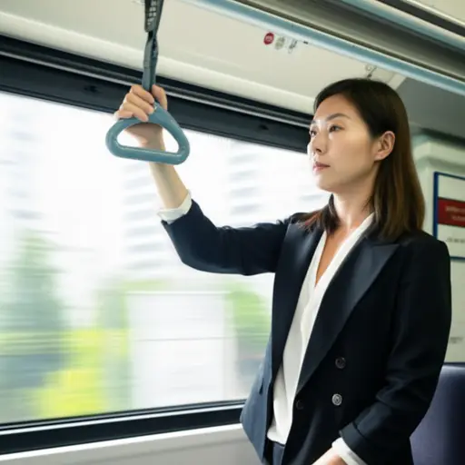 我乘火车去上班。