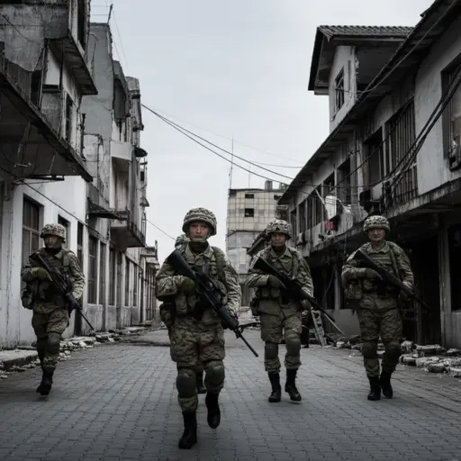 我们的部队进入了敌占区。