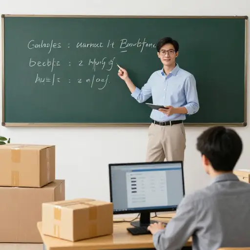 教师是他的主要工作，但他同时也经营着一家小网店作为副业。