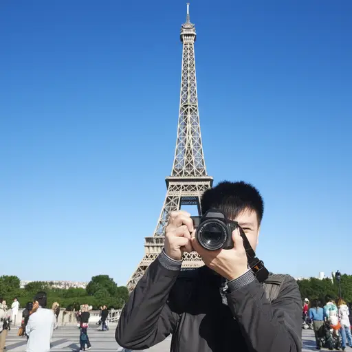 这位旅行者在巴黎拍了许多漂亮的照片。
