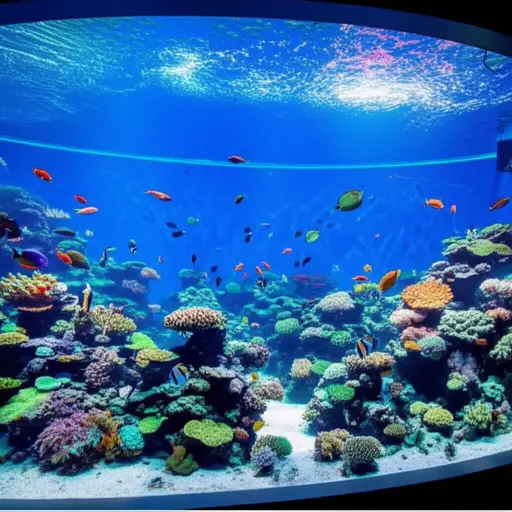 水族馆展示了海底奇妙的世界。