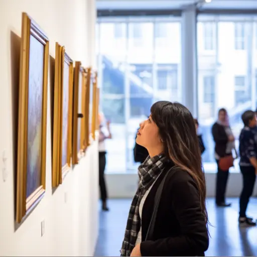 她喜欢在周末去画廊欣赏艺术品。