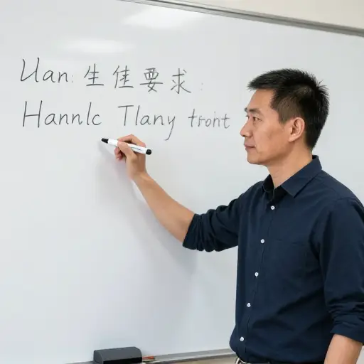 老师用他的马克笔轻轻敲了敲白板，以强调重点。